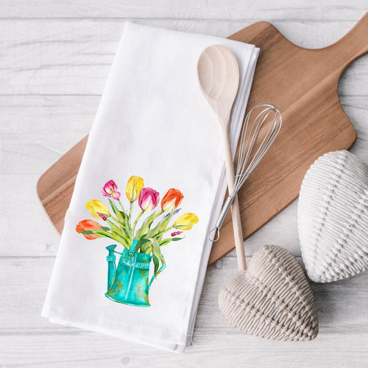 Watering Can Bouquet | Tea Towel