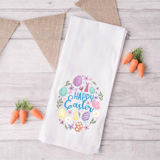 Happy Easter Watercolor Egg | Tea Towel