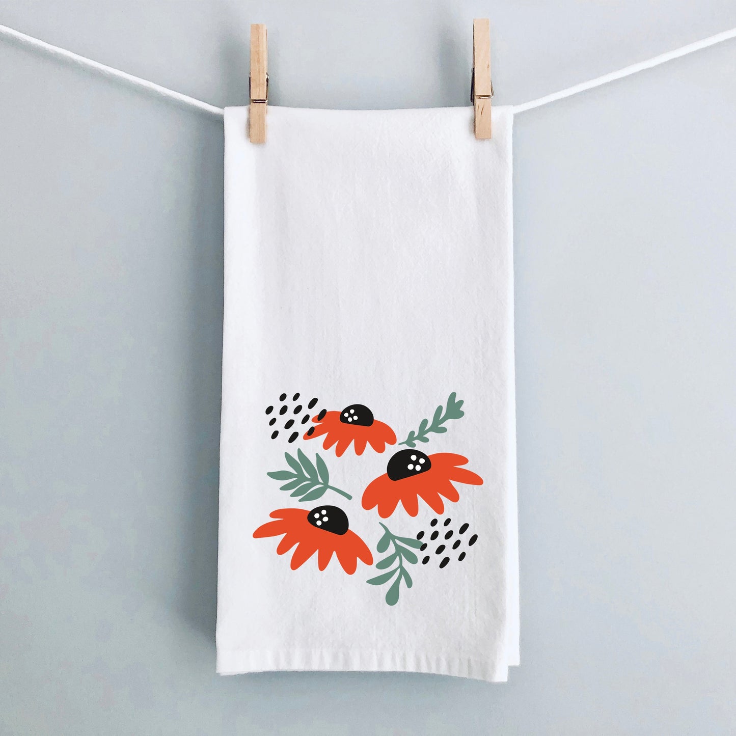 Poppies And Ruscus | Tea Towel