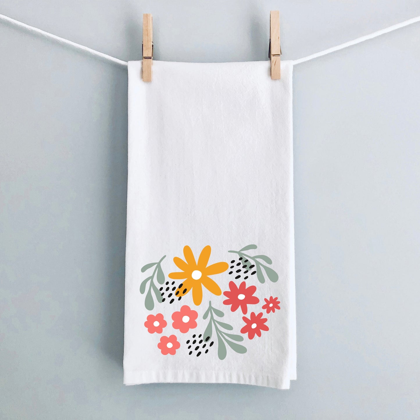 Daisies And Ruscus | Tea Towel