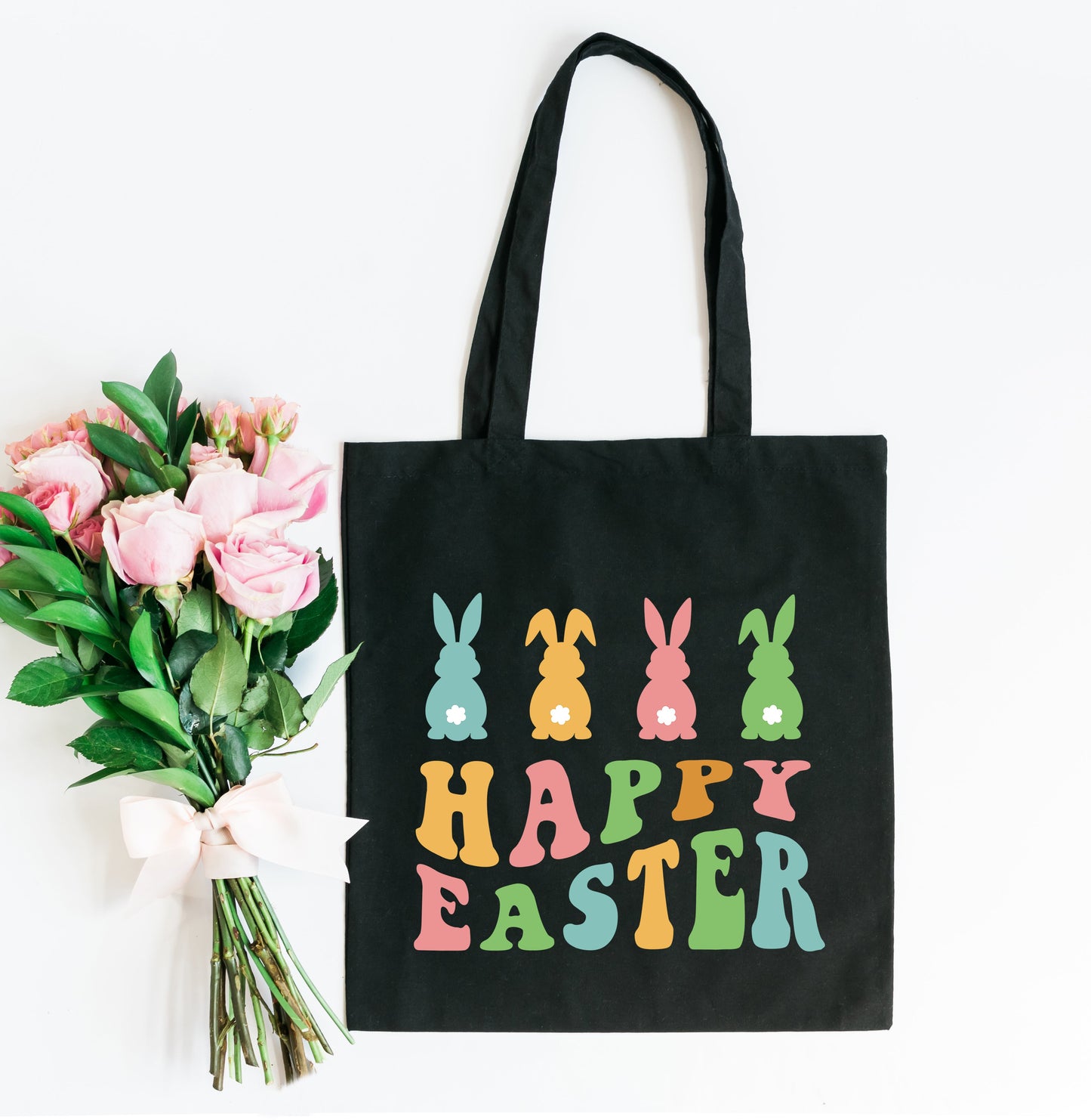 Happy Easter Pastel Bunnies | Tote Bag